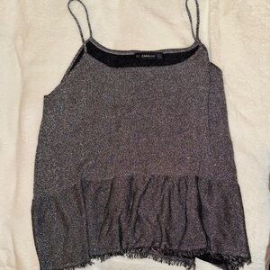 Zara Shimmering Black Camisole Top